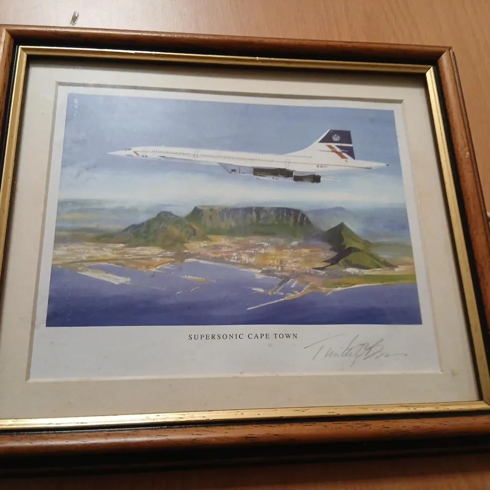 CONCORDE SUPERSONIC CAPE TOWN PRINT – FRAMED, LIMITED EDITION OF 4,950 SIGNED BY TIMOTHY O'BRIEN