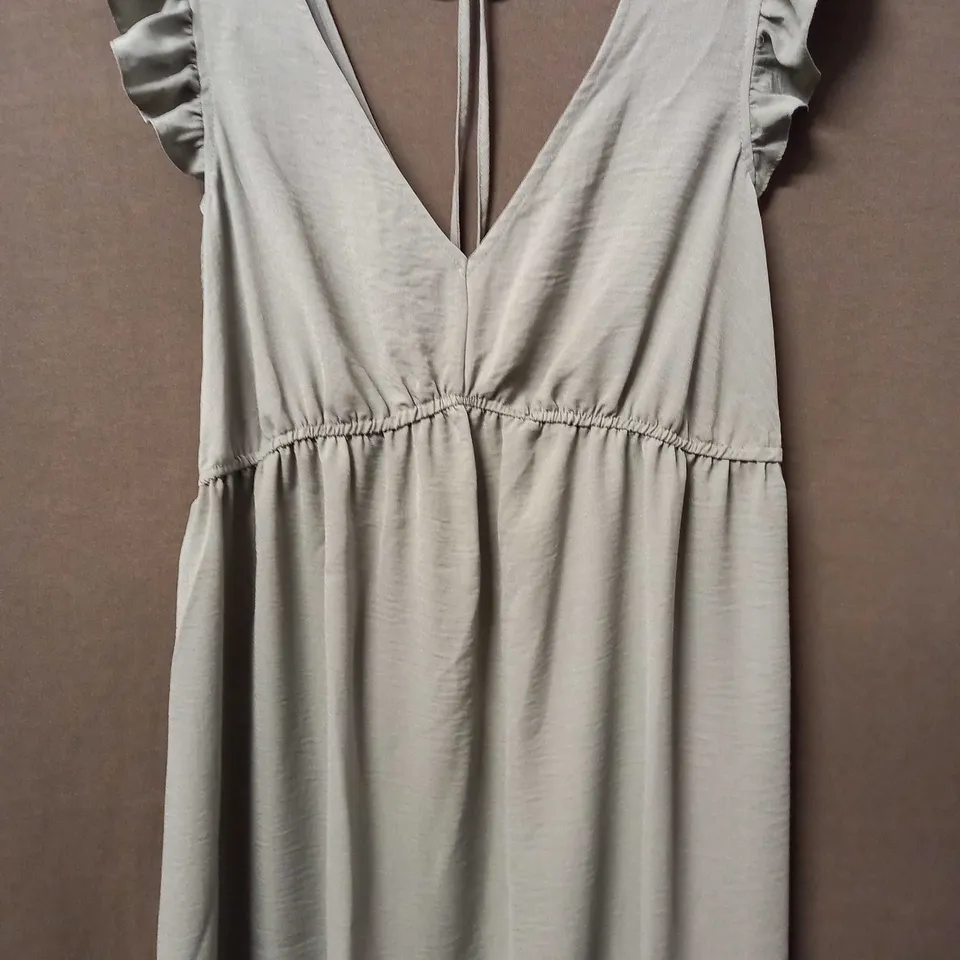 MAISON DE NIMES KHAKI V-NECK DRESS - L