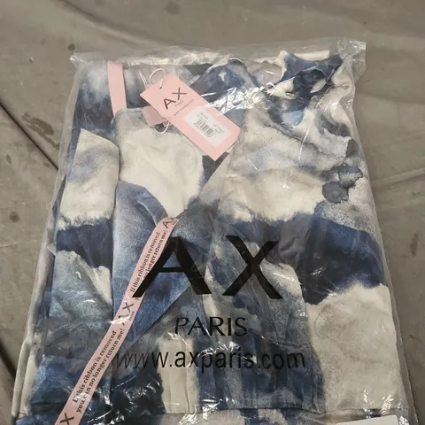 AX PARIS WOMEN'S TIE-DYE DRESS – BLUE & WHITE, SIZE 16 