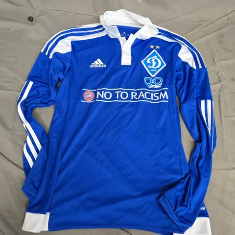 DYNAMO KYIV 2016-17 AWAY LONG-SLEEVE SHIRT – ADIDAS – SIZE UK S – NO TO RACISM