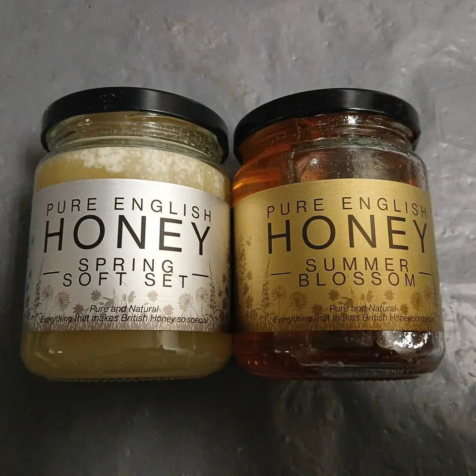 LOT OF 2 330G JARS OF PURE ENGLISH HONEY 