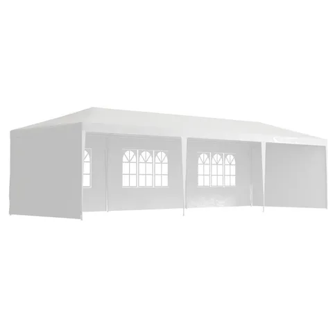 BOXED OUTSUNNY GARDEN GAZEBO MARQUEE PARTY WEDDING TENT CANOPY (9M X 3M) - WHITE (1 BOX)