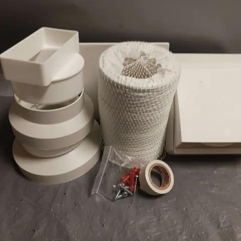 BOXED UNBRANDED EXTERNAL WALL VENT COVER KIT IN WHITE