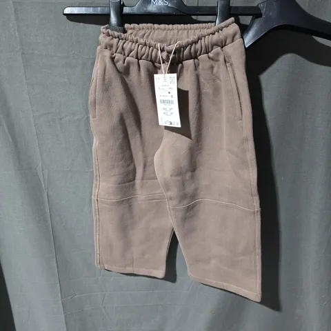 M&S KIDS' BROWN JOGGER SHORTS, 5 YEARS / 110 CM (UK 5-6) – NEW WITH TAGS