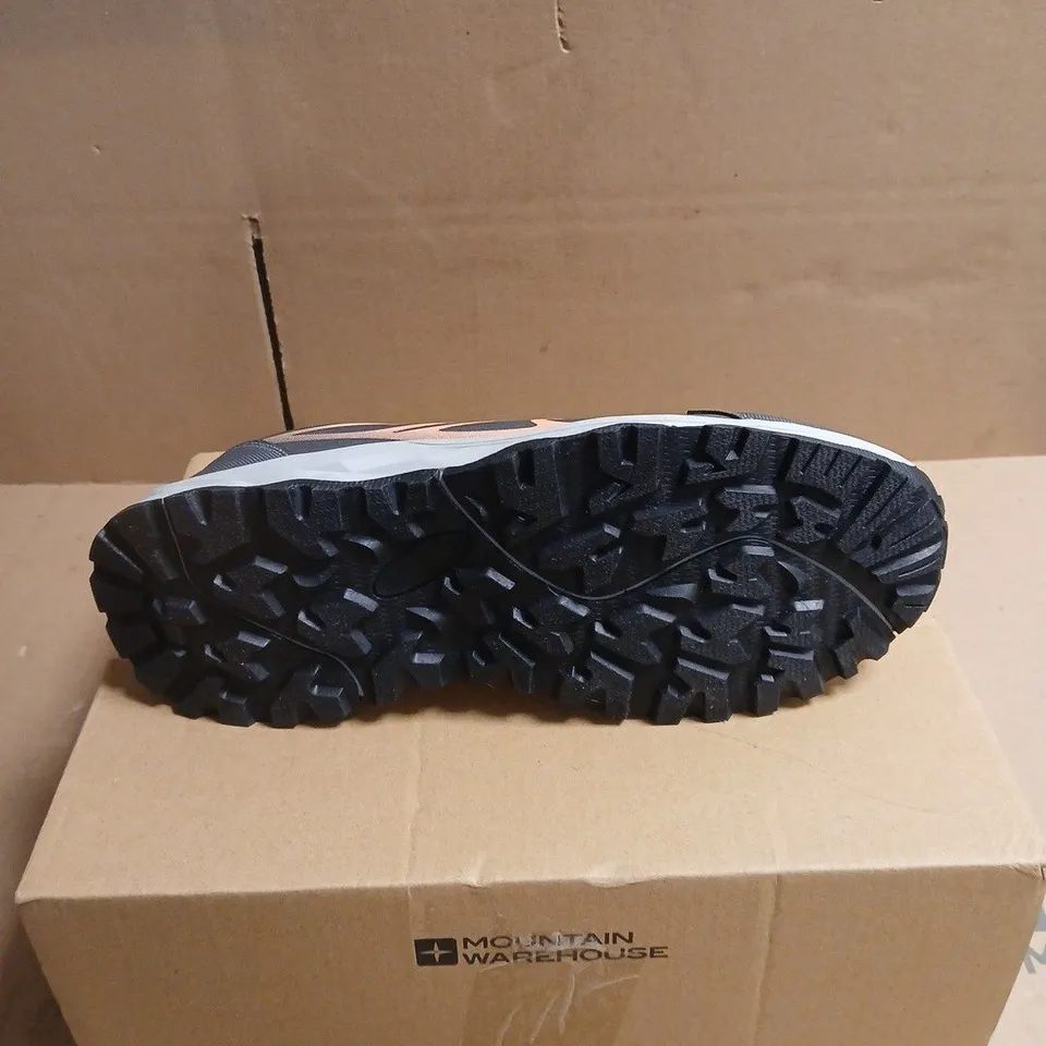 MOUNTAIN WAREHOUSE HIKING SHOES – BLUE/GREY WITH PINK ACCENTS BOXED UK 5