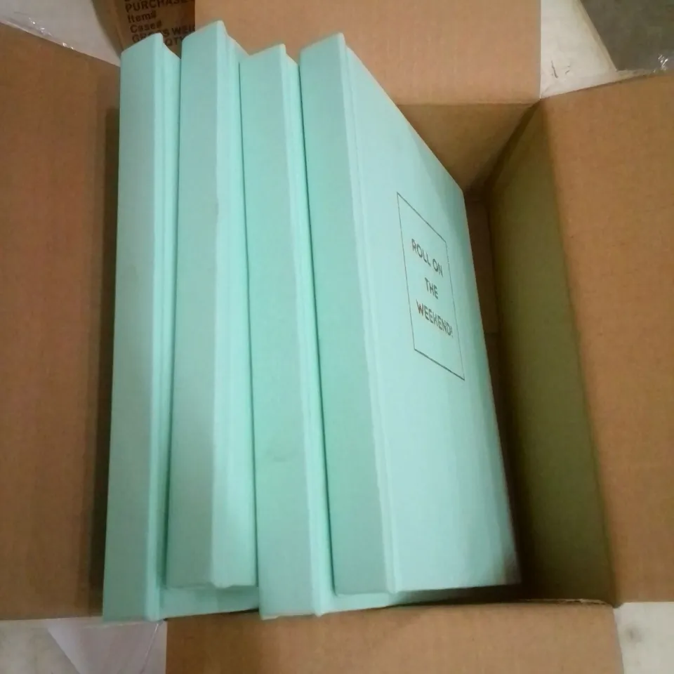 CASE OF 4 'ROLL ON THE WEEKEND!' TURQUOISE NOTEBOOKS