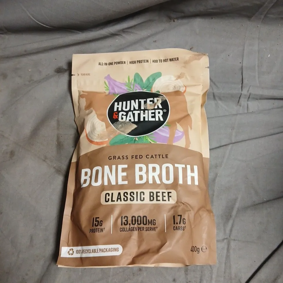 HUNTER & GATHER BONE BROTH POWDER – CLASSIC BEEF, 400 G 