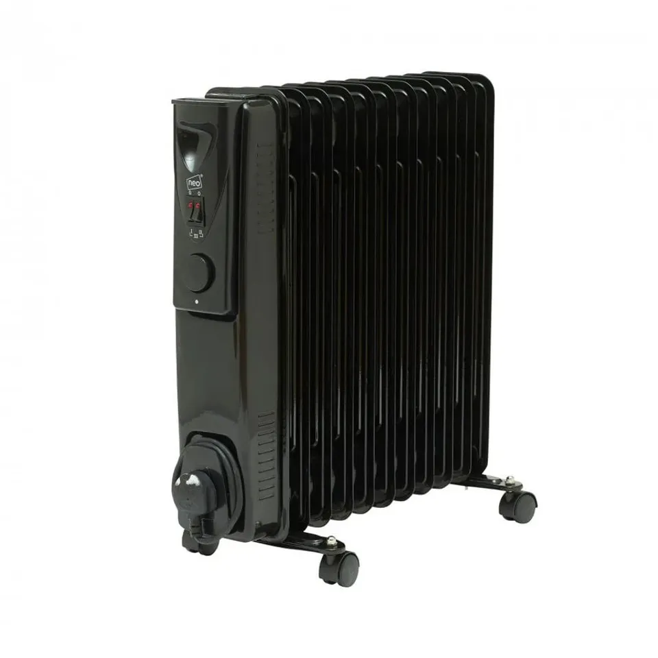  NEO 2500W 11 FIN ELECTRIC OIL FILLED RADIATOR IN BLACK 