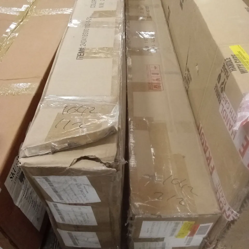 BOXED UPHOLSTERED BED WITH STORAGE - WHITE // SIZE: UNSPECIFIED (2 BOXES)