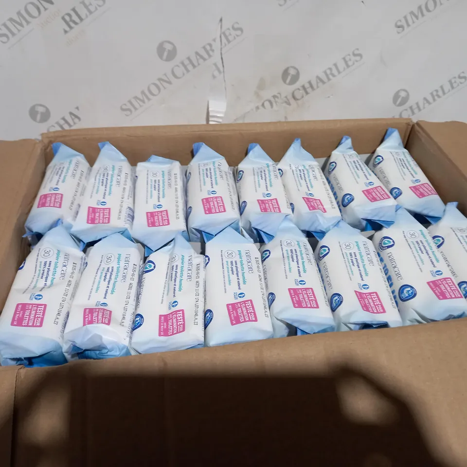 BOX OF 32 PACKS OF NATRACARE TOILET WIPES 