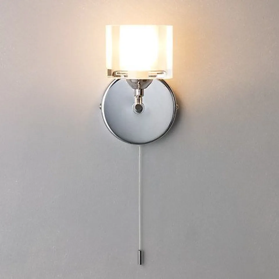 JOHN LEWIS ZOLA 1 LIGHT WALL FITTING, CHROME FINISH, GLASS