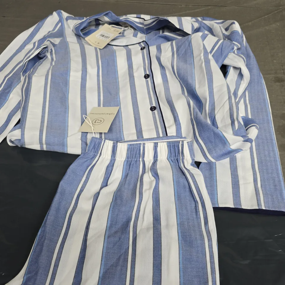 CYBER JAMMIES PYJAMA SET IN BLUE/ WHITE SIZE UK 10