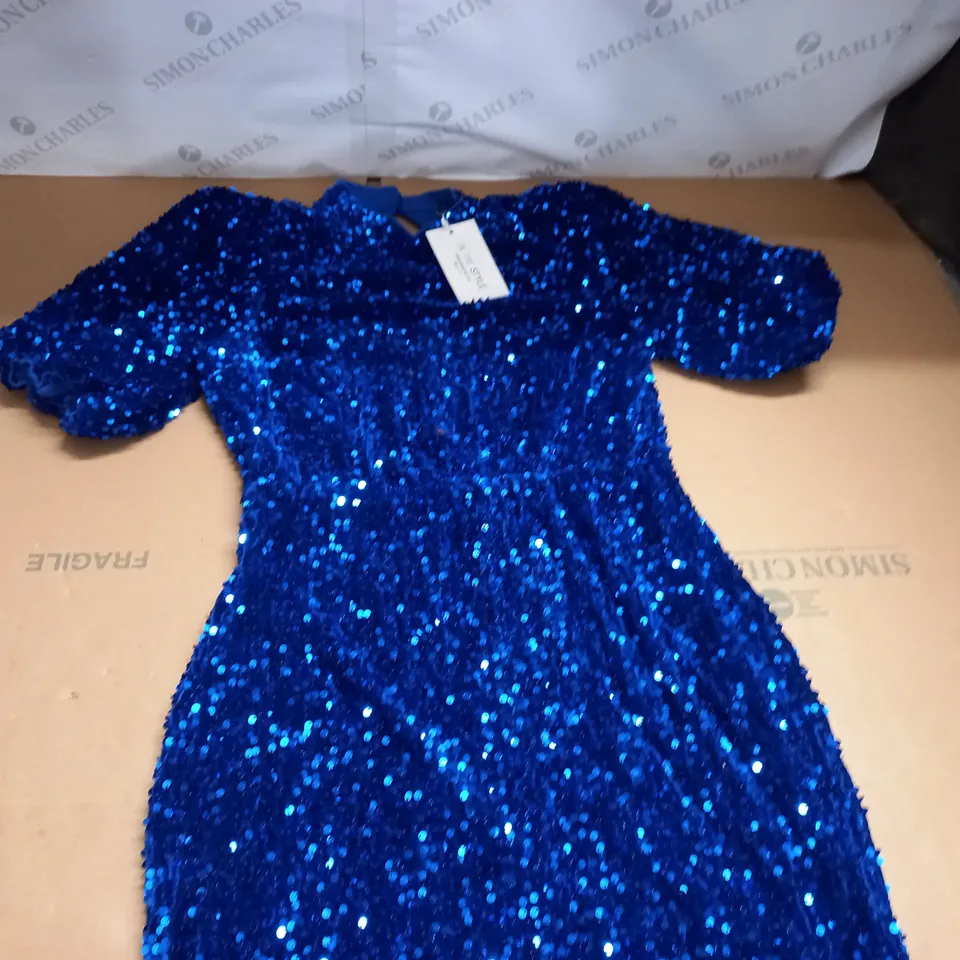 IN THE STYLE BLUE SEQUIN DRESS - UK 14