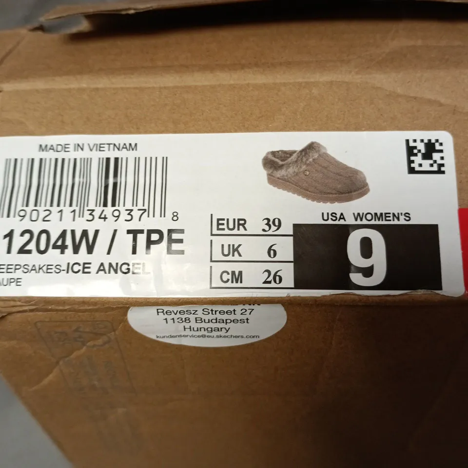 SKECHERS BOBS MEMORY FOAM SLIPPERS – KEEPSAKES ICE ANGEL TAUPE, UK 6 (EU 39) WOMEN’S