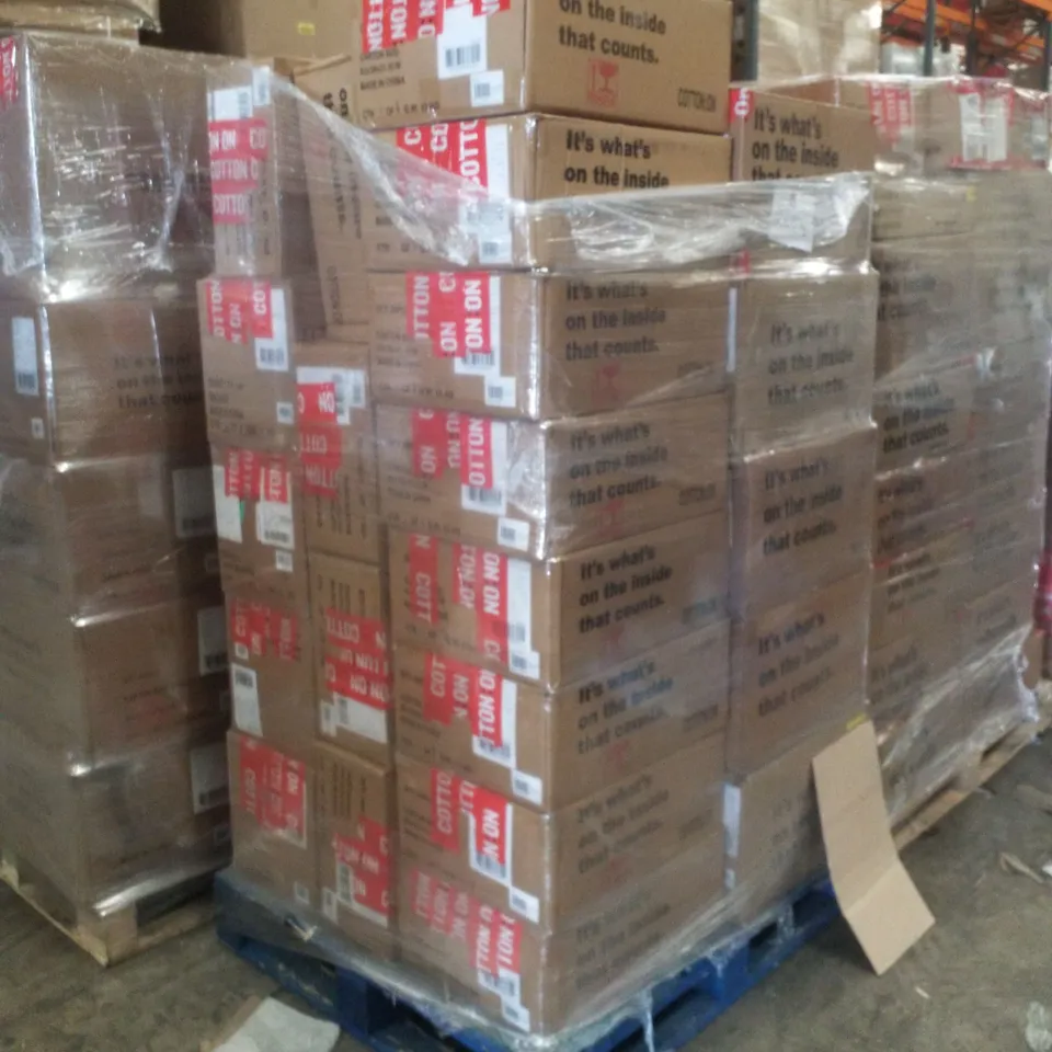 PALLET CONTAINING ASSORTED CLOTHING INCLUDING BIKINI TOPS, TRIM SHORTS & CREW SOCKS