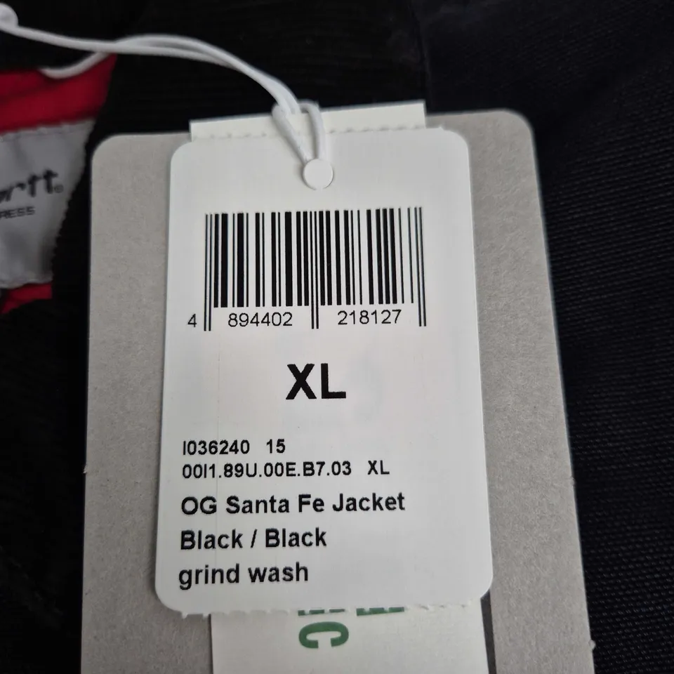 CARHARTT SANTA FE JACKET – BLACK GRIND WASH, XL (WIP)