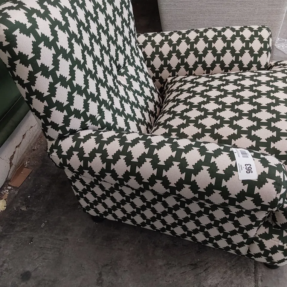 QUALITY BRITISH DESIGNER LOUNGE Co JOSHUA CHAIR WOODLAND MOSS FABRIC 