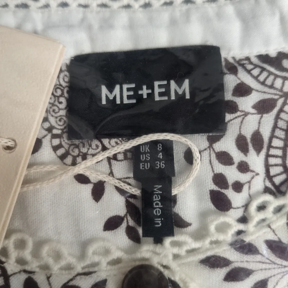 ME+EM LONDON WOMEN'S CHEESECLOTH BLOUSE - IN-FULL-BLOOM PRINT, UK 8 (US 4, EU 36)