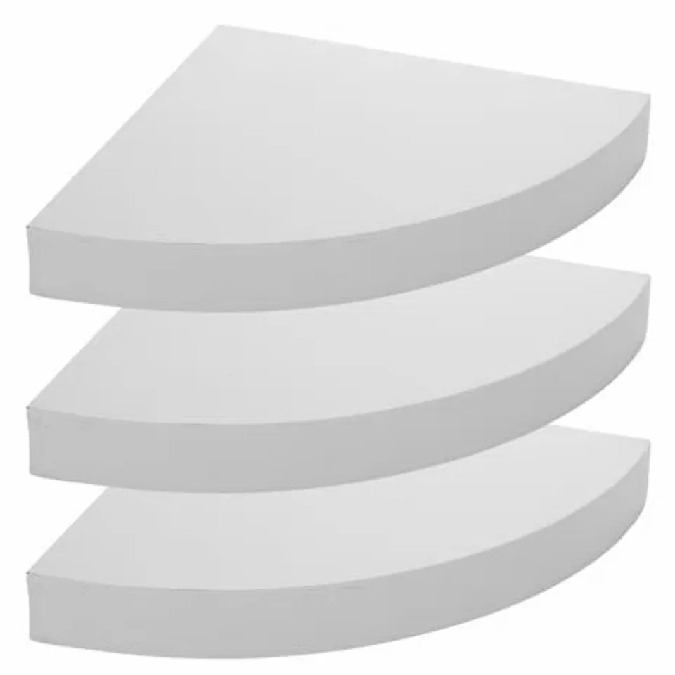 BOXED LASETER 3 PIECE CORNER SHELF -WHITE