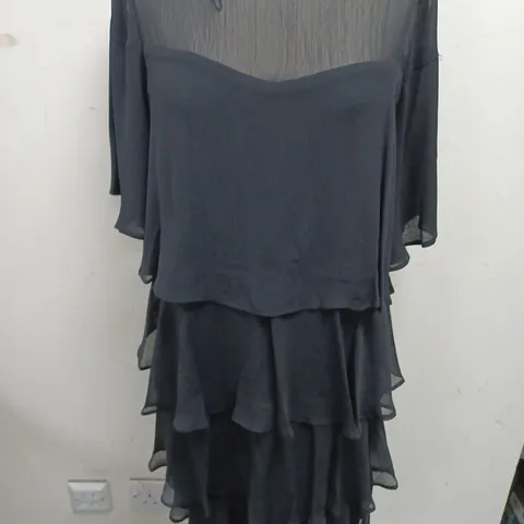 JOANNA HOPE BLACK TIERED DRESS - UK 14