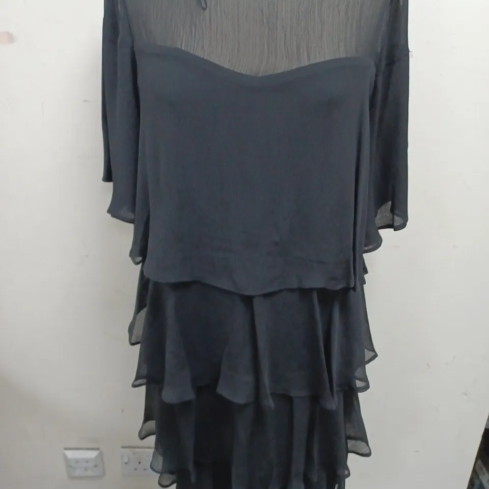 JOANNA HOPE BLACK TIERED DRESS - UK 14