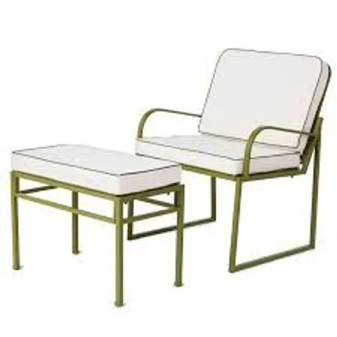 BOXED GARDEN STORIES STUDIO 70 CHAIR AND FOOTSTOOL OLIVE