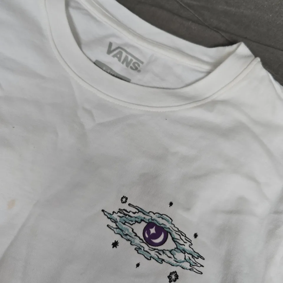 VANS KIDS WHITE LONG-SLEEVE T-SHIRT WITH EYE LOGO (X-SMALL)