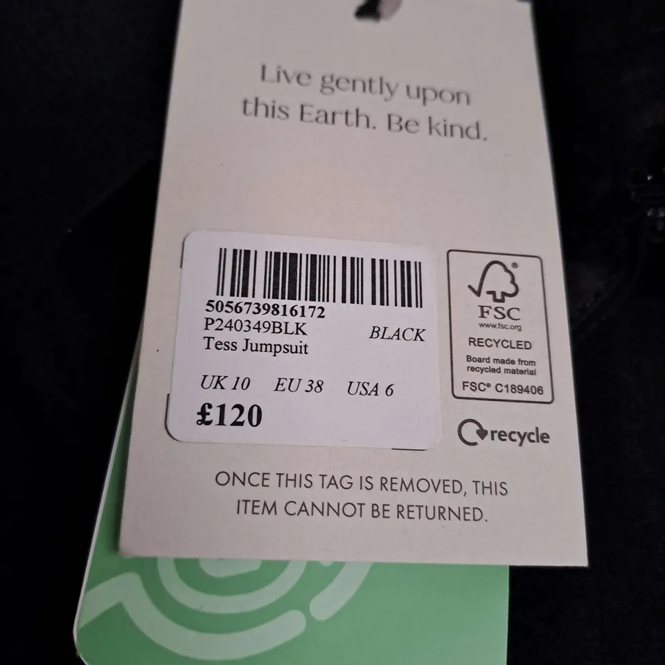 NOBODYS CHILD TESS BLACK JUMPSUIT - UK 10