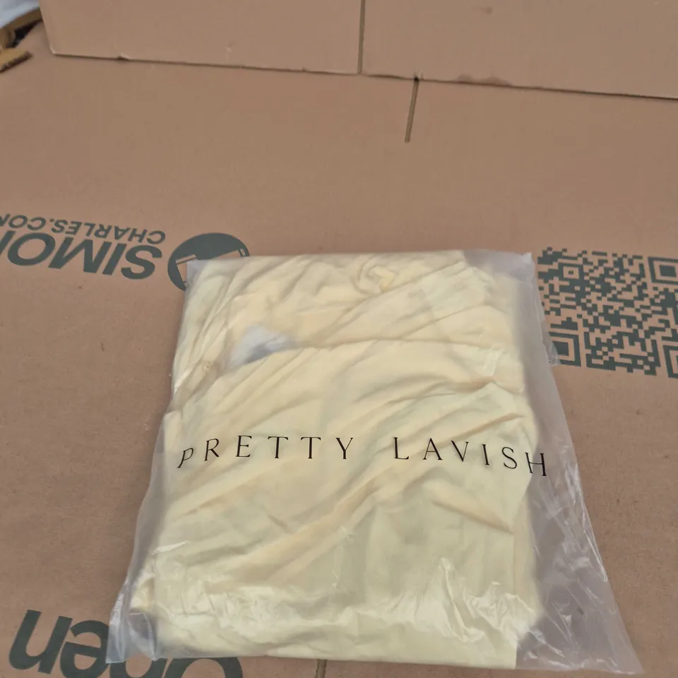 PRETTY LAVISH PORTO ONE-SHOULDER GODDESS MAXI DRESS SIZE 8 – LEMON (NEW WITH TAGS)