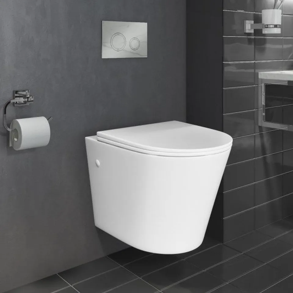 BOXED VERONA WALL HUNG SOFT CLOSE TOILET SEAT MATT WHITE