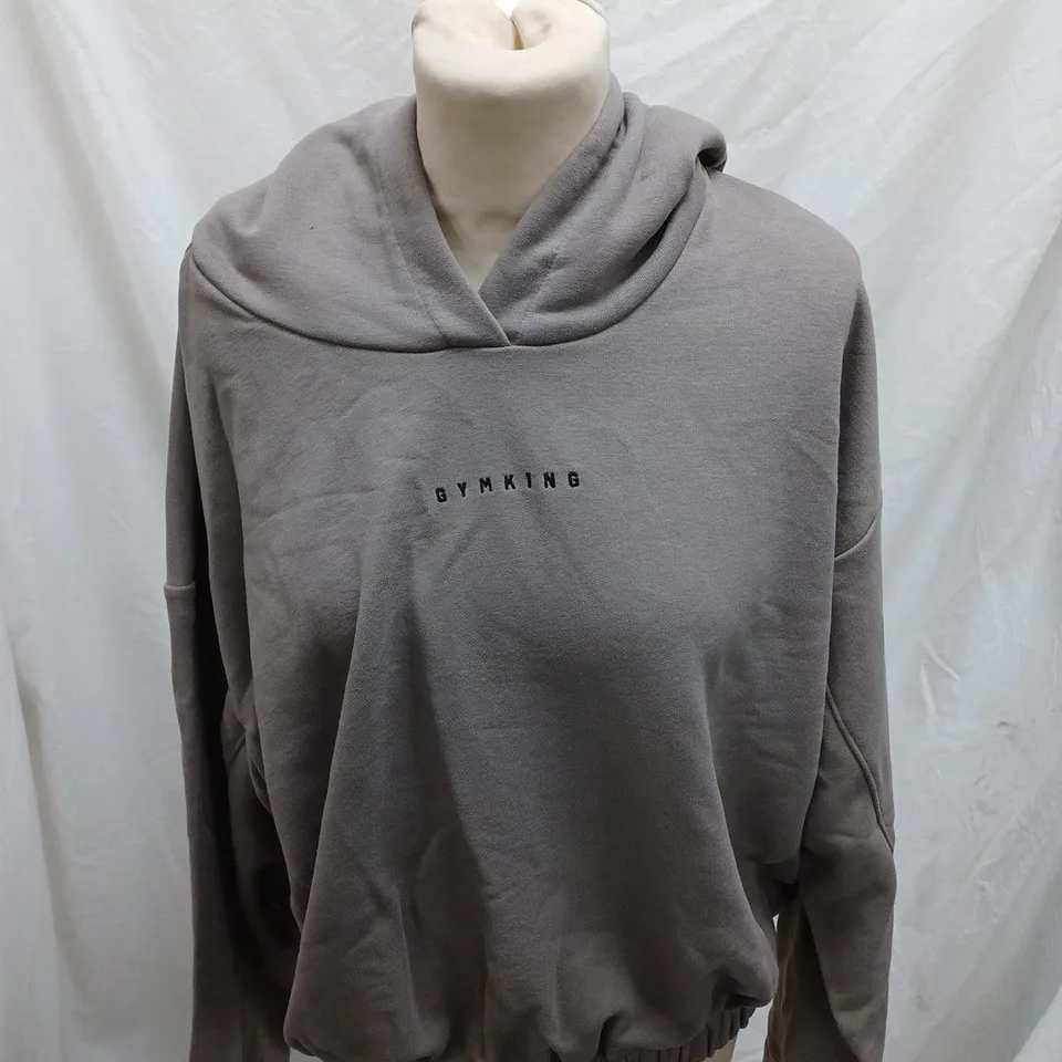 GYM KING OVER SIZED HOODIE IN BROWN - UK 14