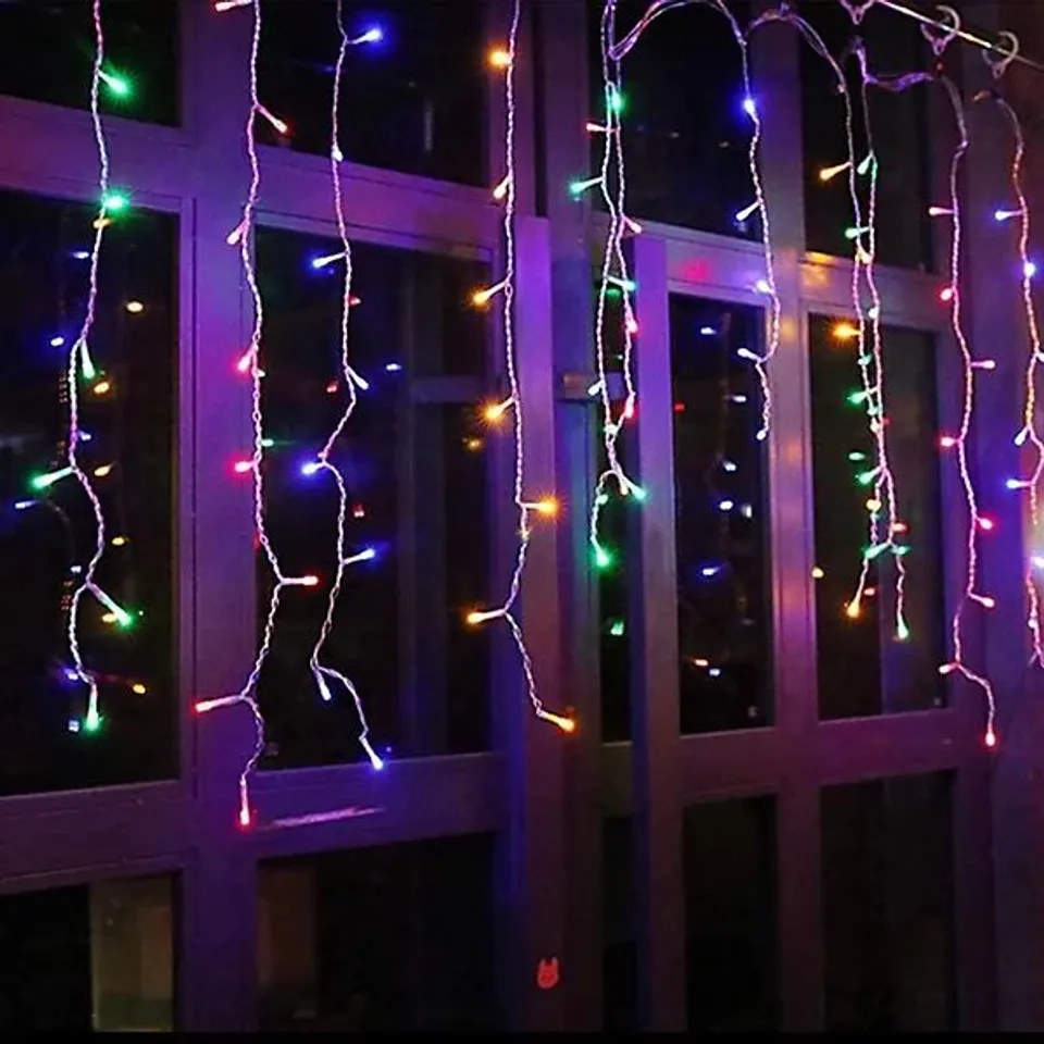 SHATCHI 240 LED CONNECTABLE OUTDOOR ICICLE LIGHTS – MULTI-COLOUR