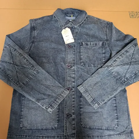 SEASALT CORNWALL MENS TIN STEAM JACKET IN DARK MID INDIGO WASH - MEDIUM