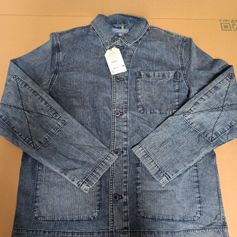 SEASALT CORNWALL MENS TIN STEAM JACKET IN DARK MID INDIGO WASH - MEDIUM