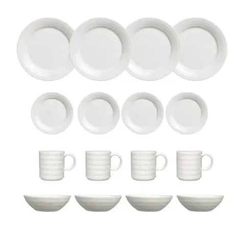 BOXED 16 PIECE BONE CHINA DINNERWARE SET - SERVICE FOR 4 (1 BOX)