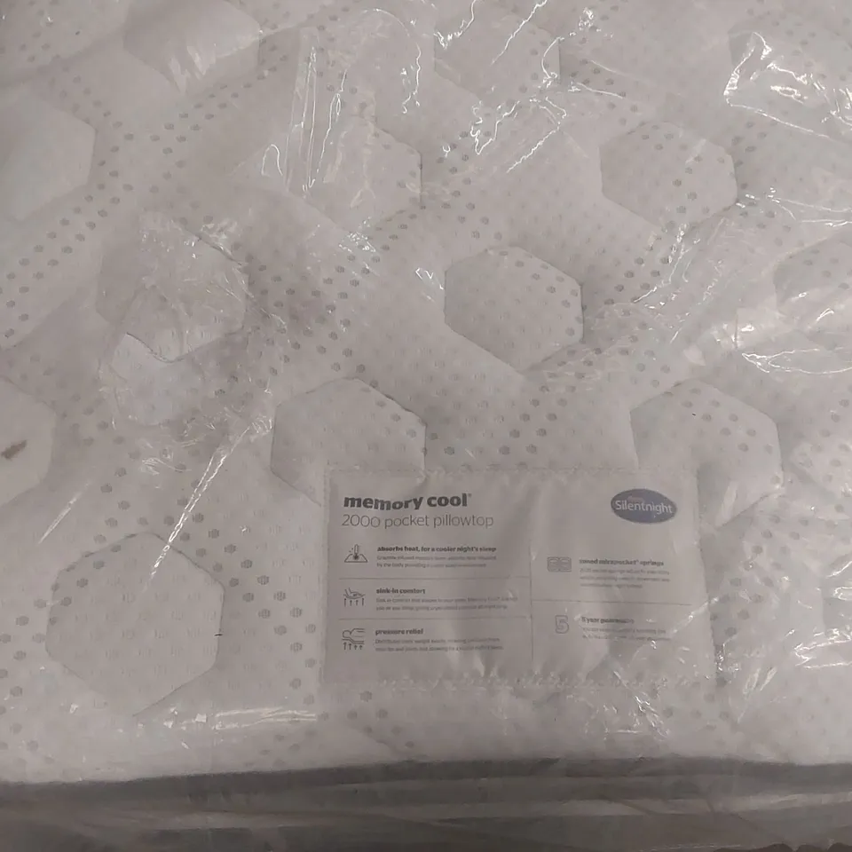 QUALITY BAGGED SILENTNIGHT MEMORY COOL 2000 POCKET PILLOWTOP 3' SINGLE MATTRESS