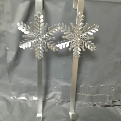 SET OF 2 SNOWFLAKE CHRISTMAS WREATH HANGERS