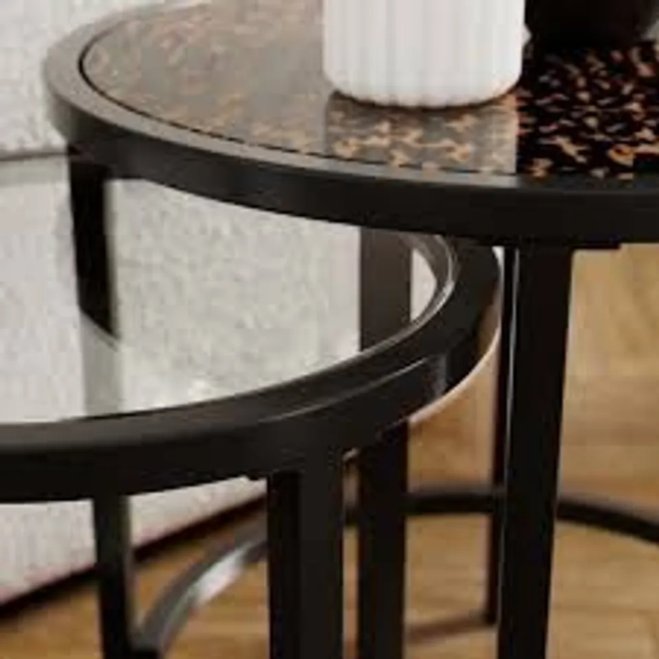 BOXED SOFIA NEST OF TABLES TORTOISESHELL PRINT (1 BOX)