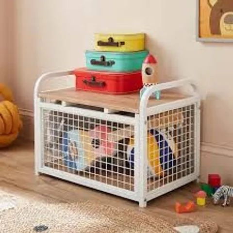BOXED KIDS CARSEN TOY BOX - WHITE (1 BOX)