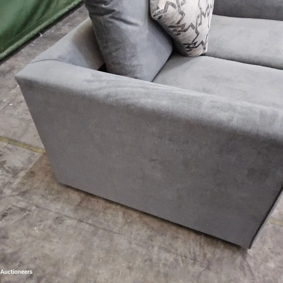 DESIGNER TWO SEATER SOFA GREY FABRIC 