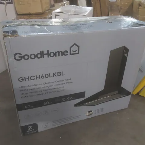 BOXED GOODHOME GHCH60LKBL 60cm LINKSENSE CHIMNEY COOKER HOOD