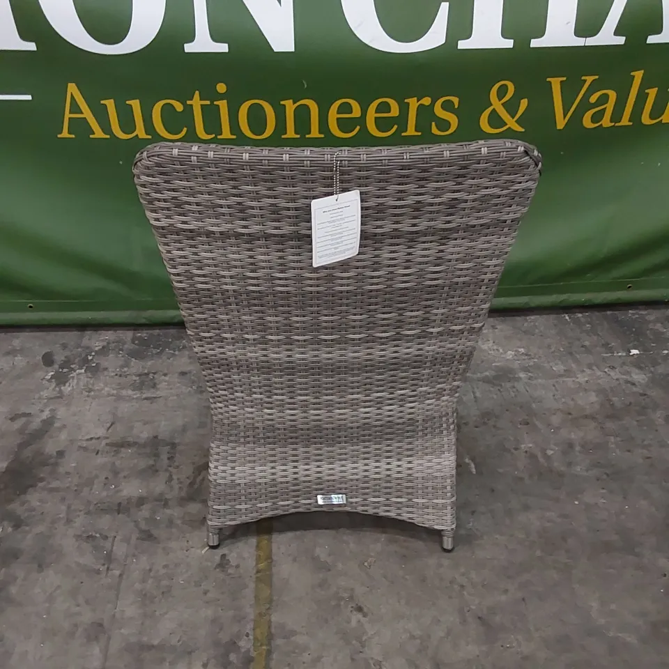 DESIGNER GREY RATTAN GARDEN CHAIR 
