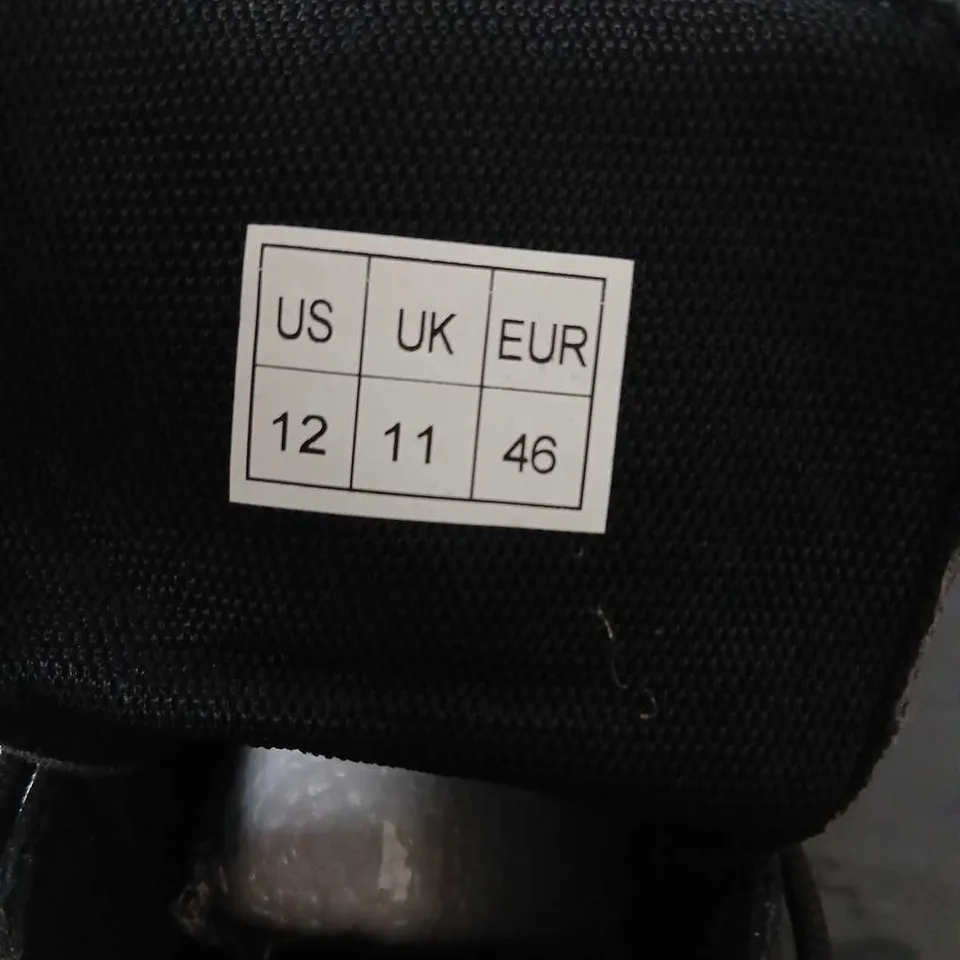 CONZURI MEN'S BLACK LEATHER COMBAT BOOTS UK 11 (US 12, EUR 46)