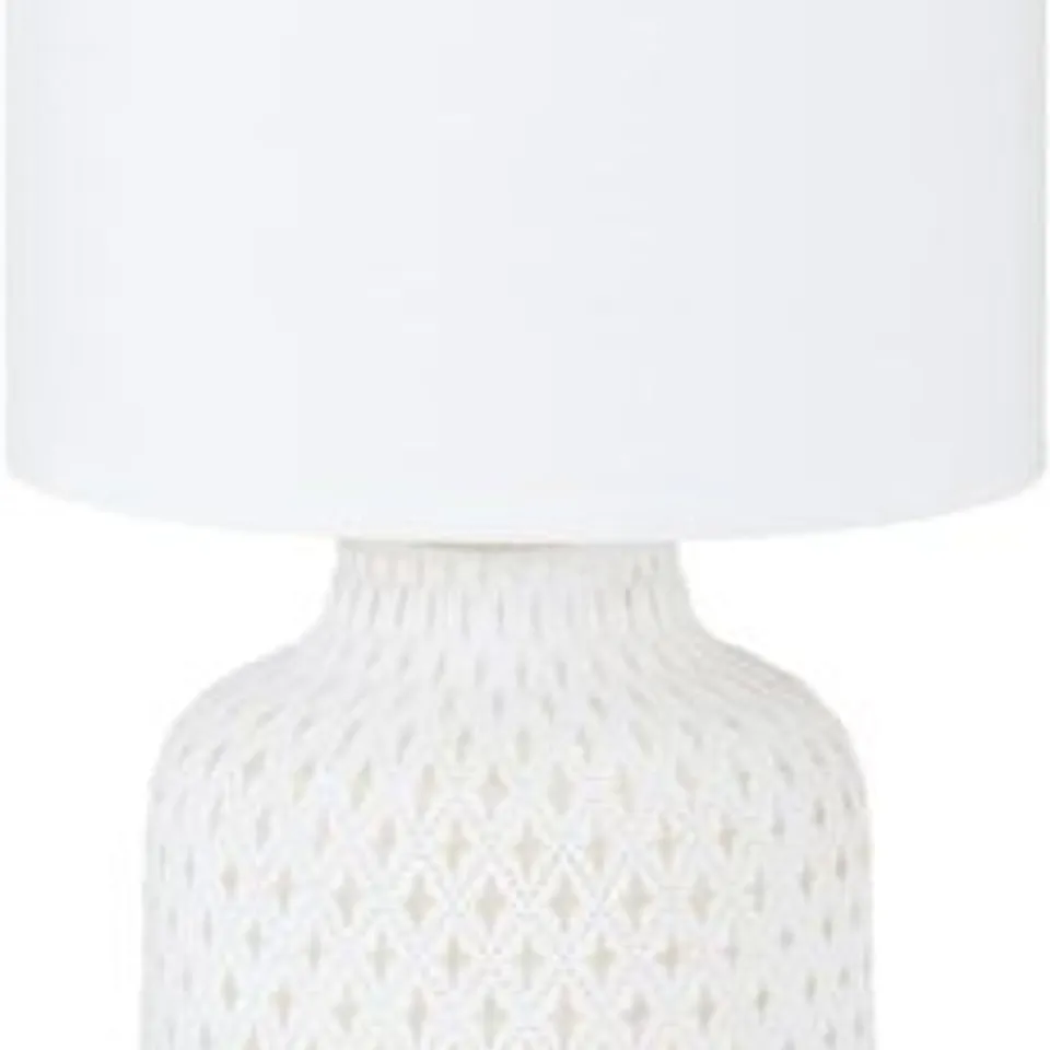 BOXED EGLO BELLARIVA TABLE LAMP CERAMIC WITH SHADE WHITE & CREAM 30 H CM