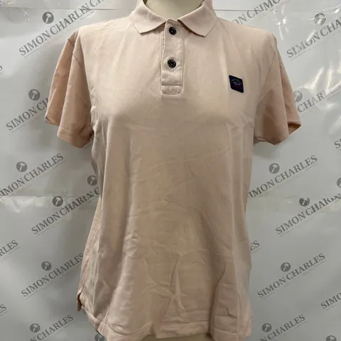 PAUL SHARK YACHTING POLO SHIRT IN SALMON PINK SIZE M
