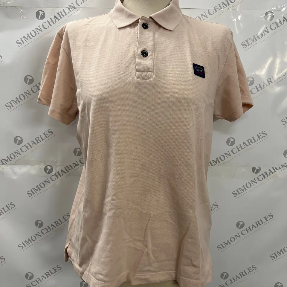 PAUL SHARK YACHTING POLO SHIRT IN SALMON PINK SIZE M