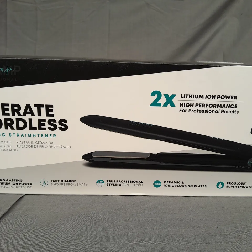BOXED REVAMP PROGLOSS LIBERATE CORDLESS CERAMIC STRAIGHTENER