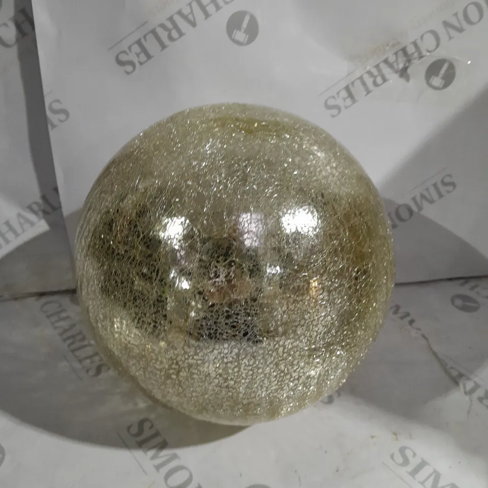 BOXED MR CHRISTMAS 8" GLASS CRACKLE SPHERE WITH ROTATING LIGHT