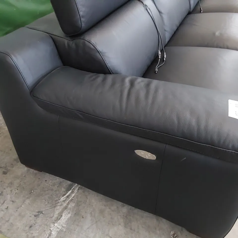 QUALITY ITALIAN DESIGNER RICCARDO POWER RECLINING THREE SEATER SOFA BLACK LEATHER 