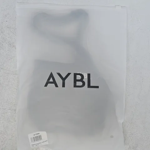BAGGED AYBL ENHANCE SEAMLESS HALTERNECK TOP IN BLACK SIZE LARGE